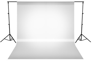 Aufkleber - Studio black drop gray gradient light with white canvas background for simple design with clipping mask ,3D render illustration