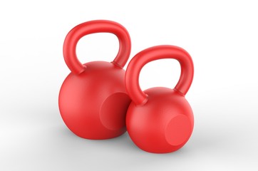 Blank Kettle bell Weight For Branding. 3d render illustration.