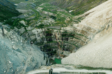 deep bowl quarry from a height