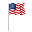 USA flag on a metallic pole.