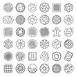 Biscuit icons set. Outline set of biscuit vector icons for web design isolated on white background