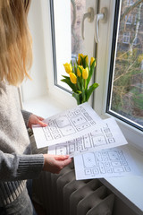 Wall Mural - ux website design wireframe. sketch, prototype, framework, layout future design project. ui/ux - use