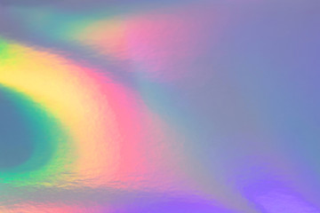 Fototapete - Abstract trendy rainbow holographic background in 80s style. Blurred texture in violet, pink and mint bright neon colors.
