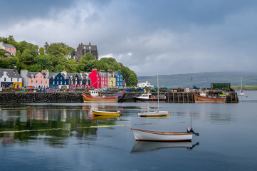 Wall Mural - Small recreational and fisherman's boats at Tobermory. Hebrides, Scotland.