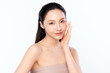 © kitthanes  - Portrait beautiful young asian woman clean fresh bare skin concept. Asian girl beauty face skincare and health wellness, Facial treatment, Perfect skin, Natural makeup, on white background,