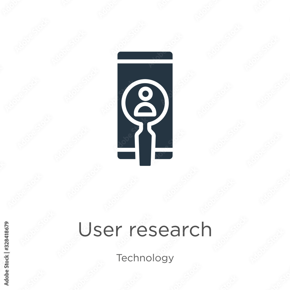 User R Search Icon User research icon vector. Trendy flat user research icon from ...