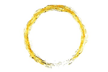 Wall Mural - oil liquid splash circle isolated on white color background. 3d render illustration