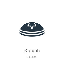 Kippah Icon Vector. Trendy Flat Kippah Icon From Religion Collection Isolated On White Background. Vector Illustration Can Be Used For Web And Mobile Graphic Design, Logo, Eps10