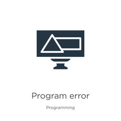 Program error icon vector. Trendy flat program error icon from programming collection isolated on white background. Vector illustration can be used for web and mobile graphic design, logo, eps10