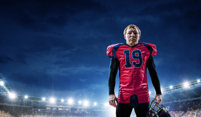 Wall Mural - Portrait of confident American football player