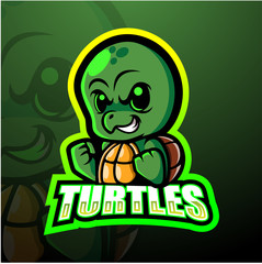 Wall Mural - Turtle mascot esport logo design