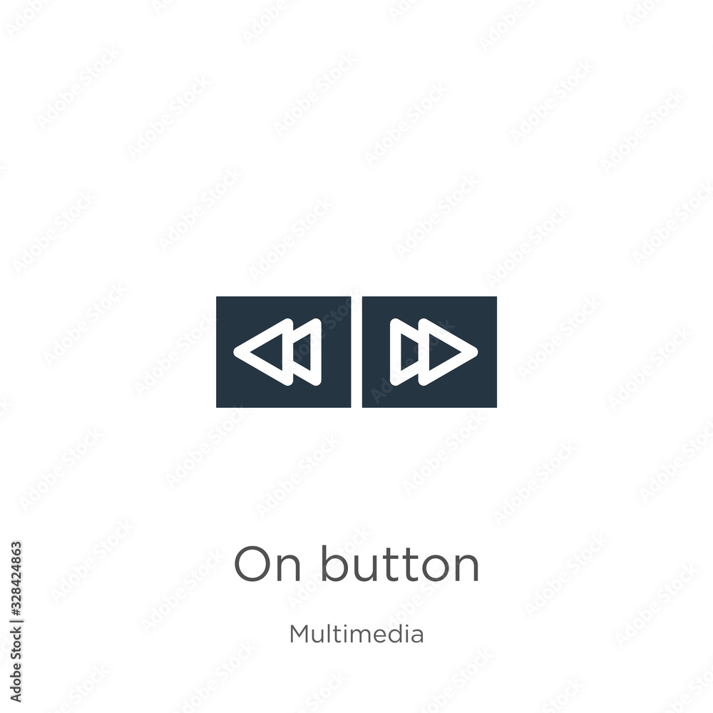 All On Button On button icon vector. Trendy flat on button icon from multimedia ...
