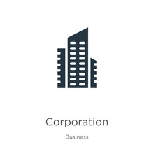 Corporation Icon Vector. Trendy Flat Corporation Icon From Business Collection Isolated On White Background. Vector Illustration Can Be Used For Web And Mobile Graphic Design, Logo, Eps10
