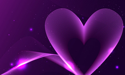 Sticker - Light heart with wave line and dot background