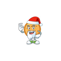 Wall Mural - A lovely Santa peanut butter cookies mascot picture style with ok finger