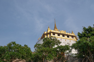 Phu-khao-tong temple is history site in Bangkok capital of Thailand about 110 years ago.