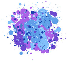 Poster - Background design with watercolor splash in purple and blue on white background