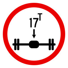 Wall Mural - Axle load limit up to 17 ton.Traffic sign. Red circle. Perfect for backgrounds, backdrop, sticker, sign, symbol, label, poster, banner, notice etc.