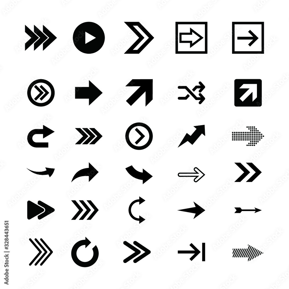 Arrow icons set. Vector illustration - obrazy, fototapety, plakaty 