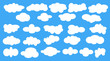 White clouds on a blue background in the form of the sky.Vector illustration