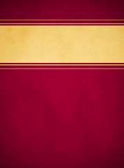 Wall Mural - Elegant Rich Red Parchment. Textured Gold Banner with Red and Gold Trim.