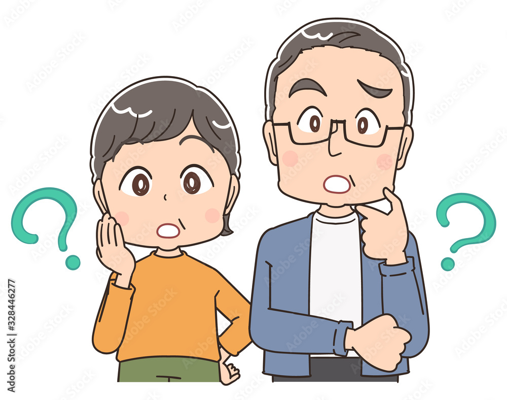 シニア 夫婦 高齢者 おじいちゃん おばあちゃん まんが イラスト Do Pokoju Dzieciecego Naklejki