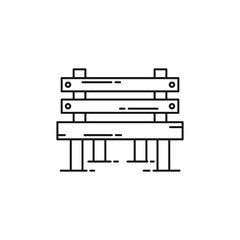 Wall Mural - wood bench icon illustration line art vector