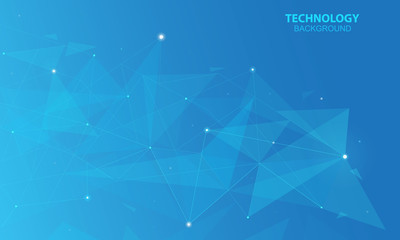 abstract technology background. abstract polygonal background with connected dots and lines. vector 