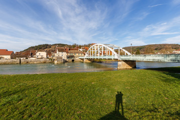 Wall Mural - An ancient medieval French town beside the river