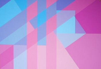 Wall Mural -  geometric pattern. Color blocking background.Abstract striped background in pastel pink and blue colors.Paper Striped geometric background. pink and blue abstract texture.