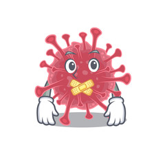 Canvas Print - Coronavirus disease mascot cartoon character design with silent gesture