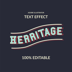 Wall Mural - Vintage slab serif editable adobe illustrator text effect for retro and old concept