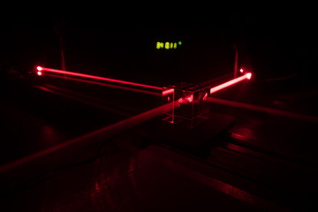 Sticker - laser beam in optical laboratory