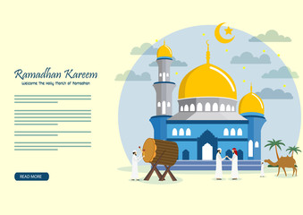 Wall Mural - Ramadan Kareem with Mosque background