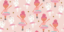 Poodle Dogs In Ballet Skirts, Ballerina Pattern