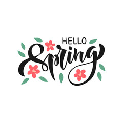 Wall Mural - Spring season advertising banner. Vector template with pink flower for gift card