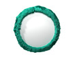 © nosorogua - round plate with green fur edging 3d render on white