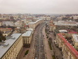 Fototapeta Paryż - Aerial drone view. View of Khreshchatyk - the central street of Kiev.