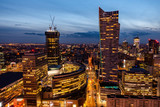 Warszawa warsaw noc nocą wieżowce panorama
