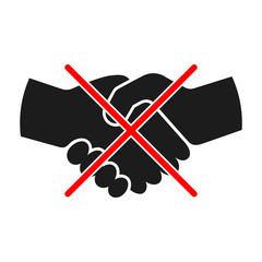 Poster - Handshake ban icon isolated. Handshake forbidden