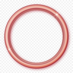 Leinwandbilder - Rose gold circle frame. Rose golden round frame isolated on transparent background. Circle shape. Isolated vector. Trendy design template. Luxury vintage golden vector invitation card template.