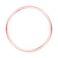 Leinwandbilder - Rose gold circle frame. Rose golden round frame isolated on white background. Circle shape. Isolated vector. Trendy design template. Luxury vintage golden vector invitation card template.