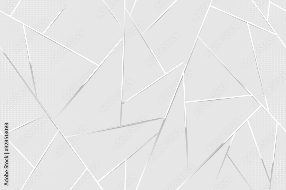 Abstract white chrome lines background - obrazy, fototapety, plakaty 