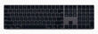 Realistic Grey Galaxy color computer bluetooth keyboard on transparent background.  Vector illustration