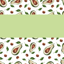  Avocado Frame Stripe Green Pattern Plants Vegetables Vegetarianism Healthy Nutrition On White Background