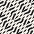 Vector geometric lines seamless pattern. Modern linear texture with diagonal stripes, chevron, zigzag, rhombuses, diamonds. Simple abstract geometry. Stylish black and white background. Trendy design