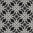 Vector ornamental seamless pattern. Floral geometric background, repeat tiles, diamonds, stars, flower shapes, grid, lattice. Abstract black and white ornament texture. Modern oriental style design