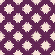 Vector geometric floral seamless pattern. Simple ornamental texture. Abstract purple and white graphic background. Elegant ornament with small flower silhouettes, crosses. Repeat design for decor