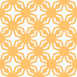 Vector abstract ornamental geometric seamless pattern. Elegant orange and white texture with diamonds, floral shapes, stars, grid, mesh. Simple ornament background in oriental style. Repeat design