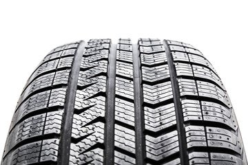 Car tire isolated on white background.